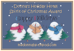 Donna's Holiday Hotel Spirit of Christmas Award