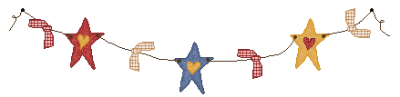 stars and bows on a line